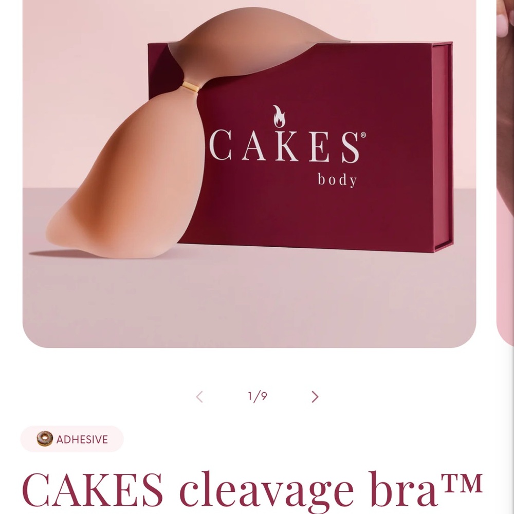 Cake Adhesive Cleavage Bra in honey C cup medium